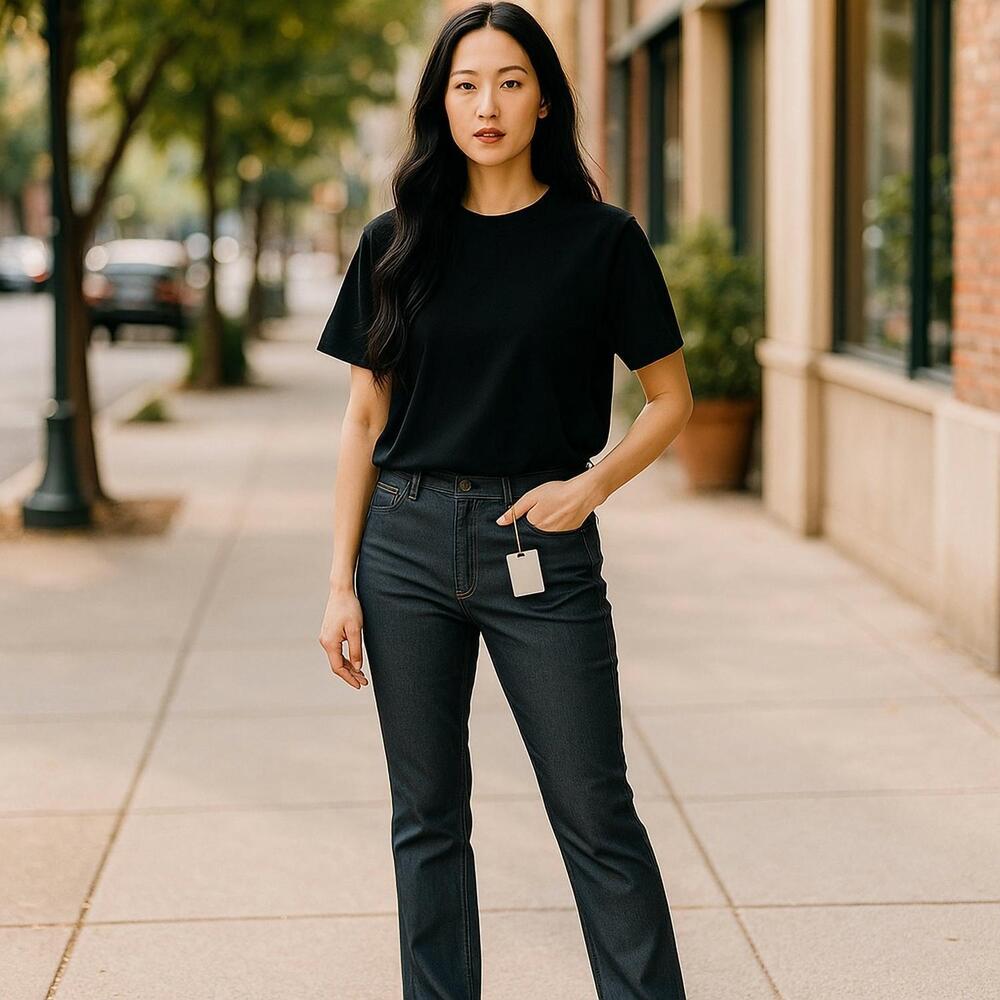 NEW BAMANS straight legged stylish pants in black